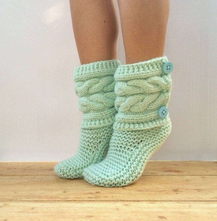 Тапочки сапожки спицами