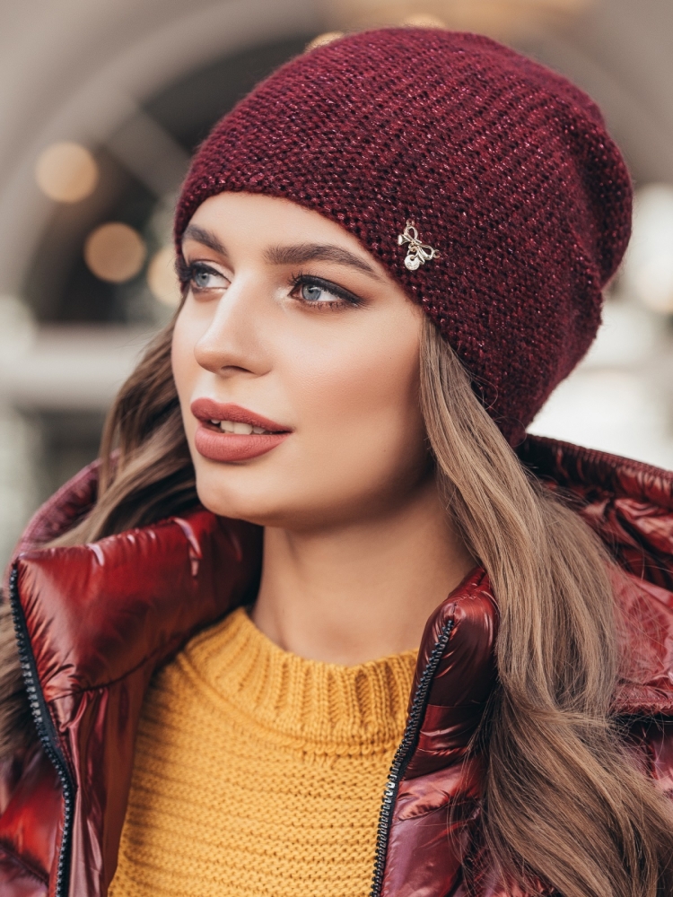 Шапка Аманда бордо