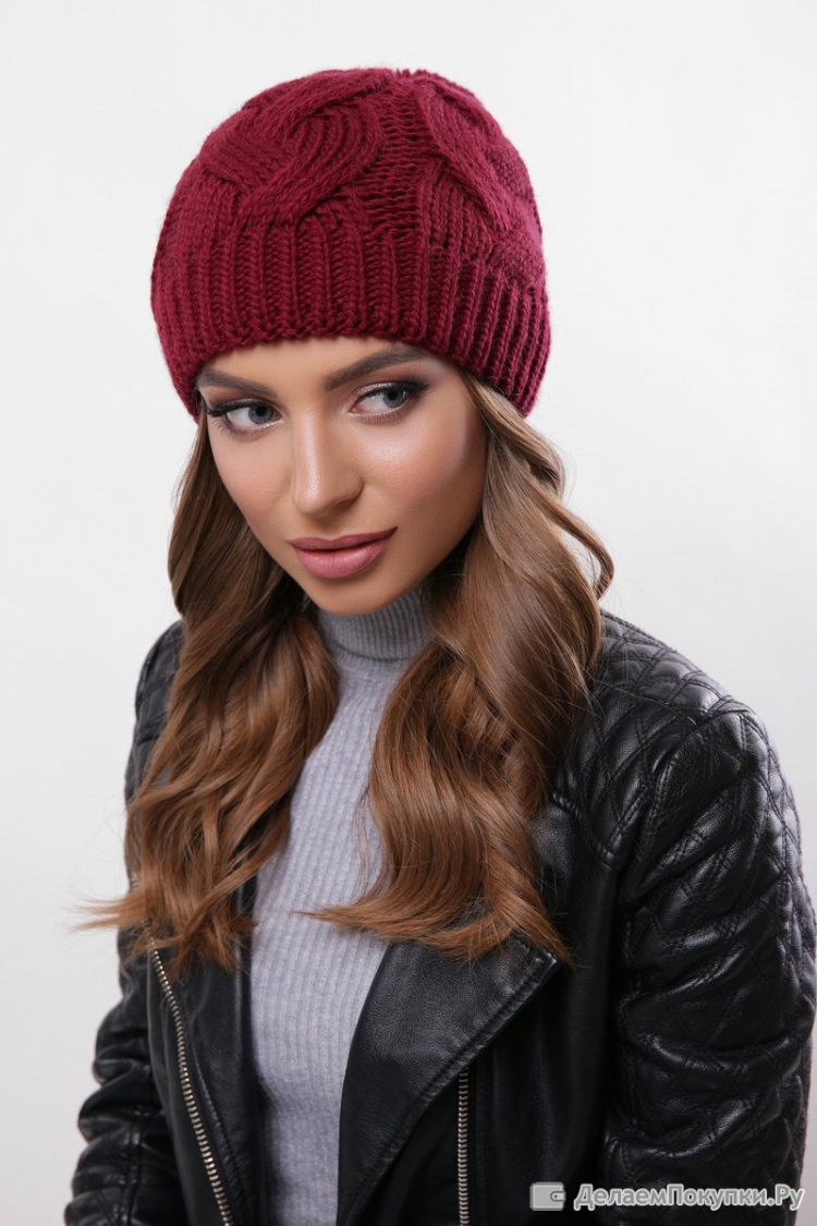 Шапка Аманда бордо