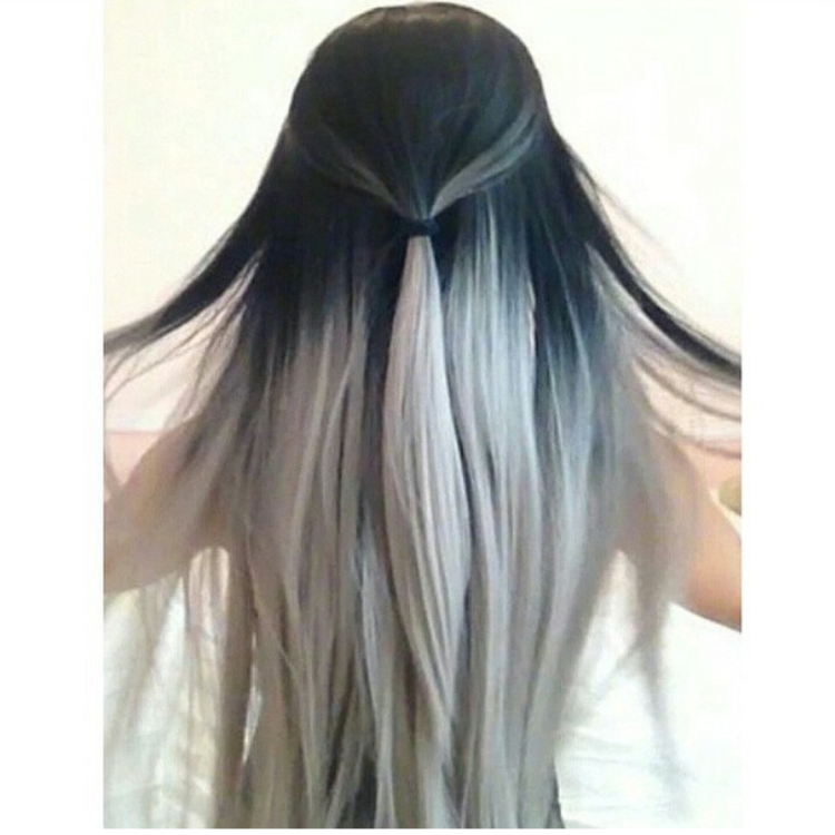 Нарощенные волосы омбре пепельный