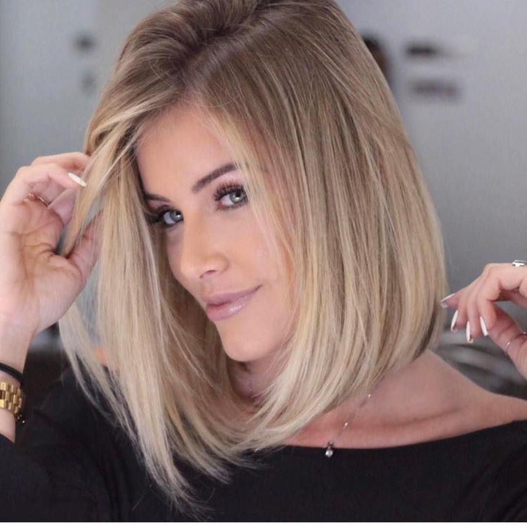 Лонг Боб стрижка на средние волосы