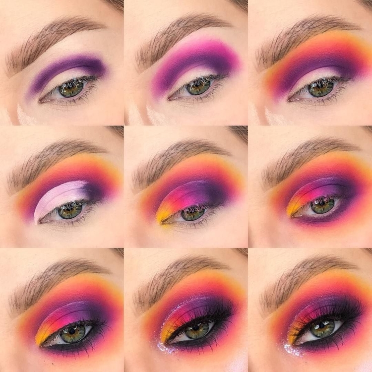 Макияж глаз пошагово яркий