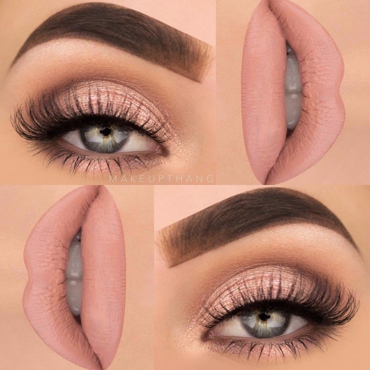 Макияж в розово персиковых тонах