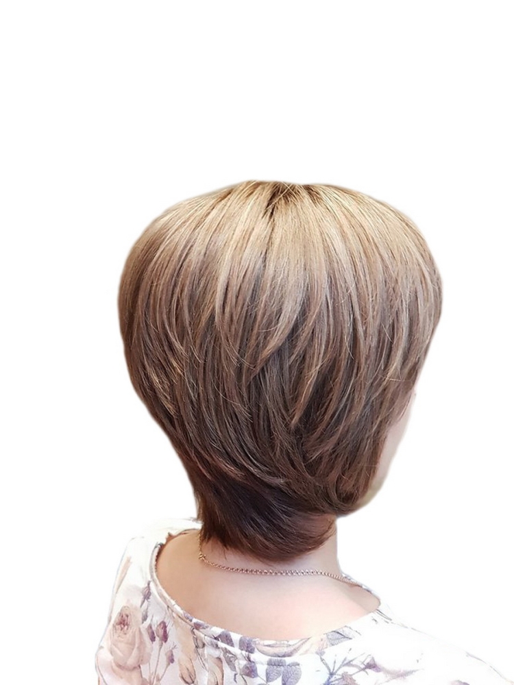 Короткий Каскад стрижка женская вид сзади