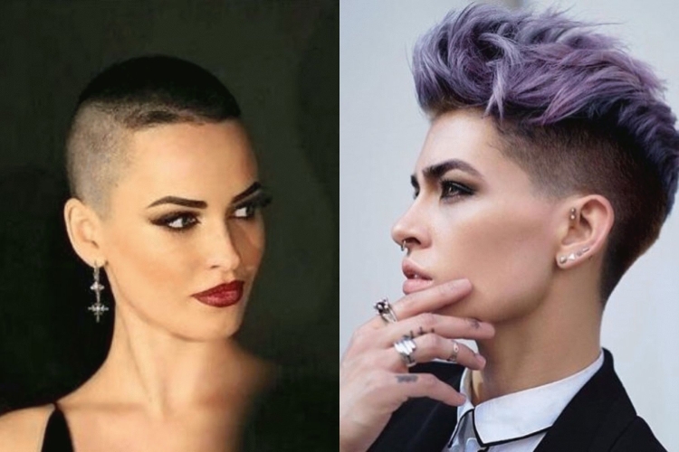 Женские короткие стрижки с выбритымивесками