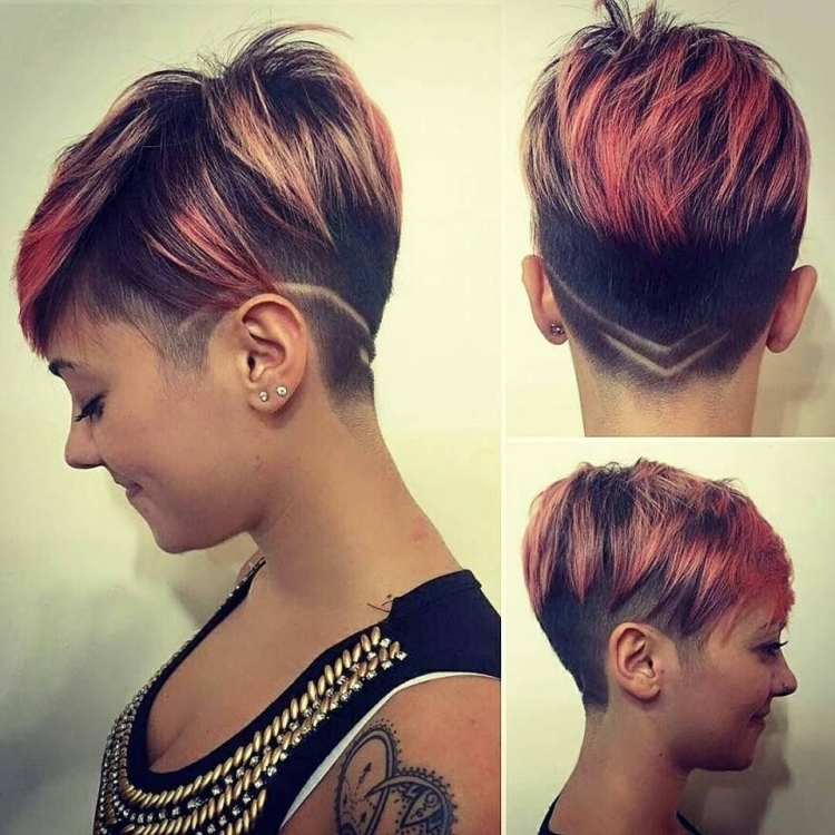 Пикси андеркат с выбритым затылком и висками