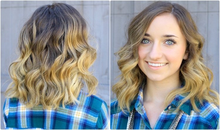 Лёгкие кудри на средние волосы в домашних