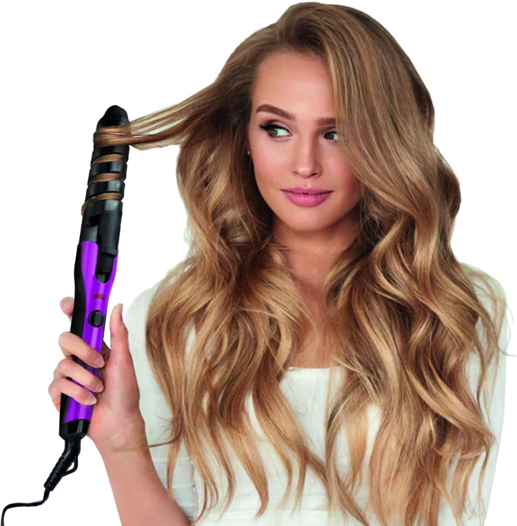Розовый выпрямитель и кудри для волос