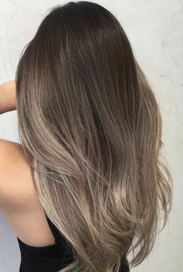 Пепельный каштан балаяж