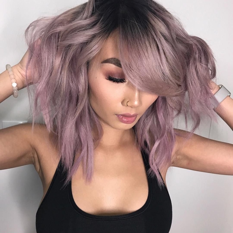 Амбре с розово пепельный оттенок