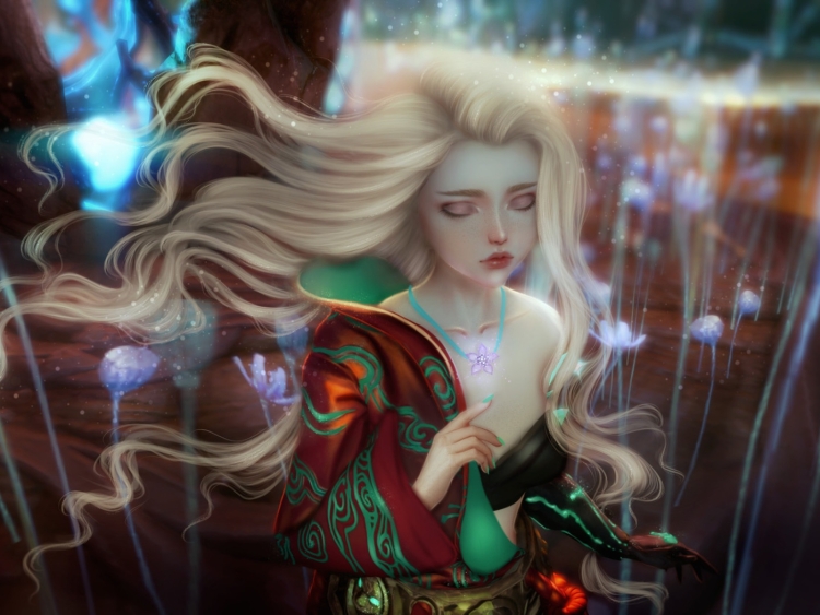 Девушка со светлыми волосами фэнтези
