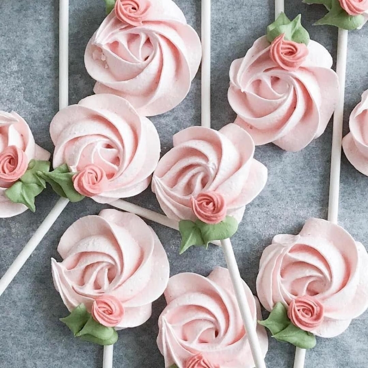 Меренга с цветочками