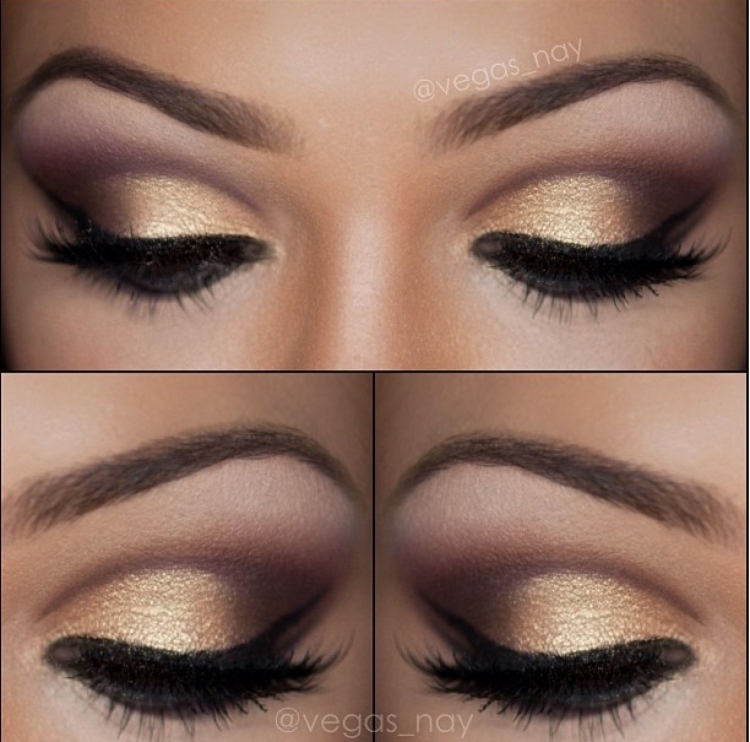 Свадебный макияж с золотыми тенями