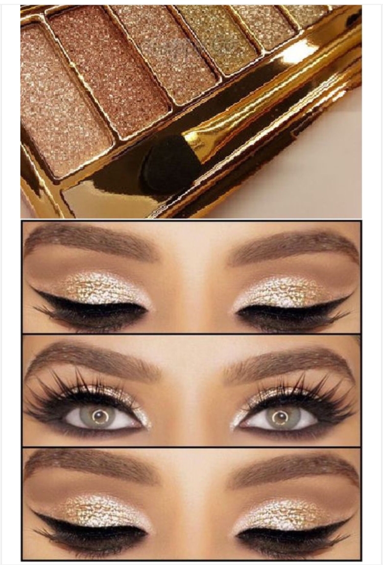 Макияж с золотыми тенями