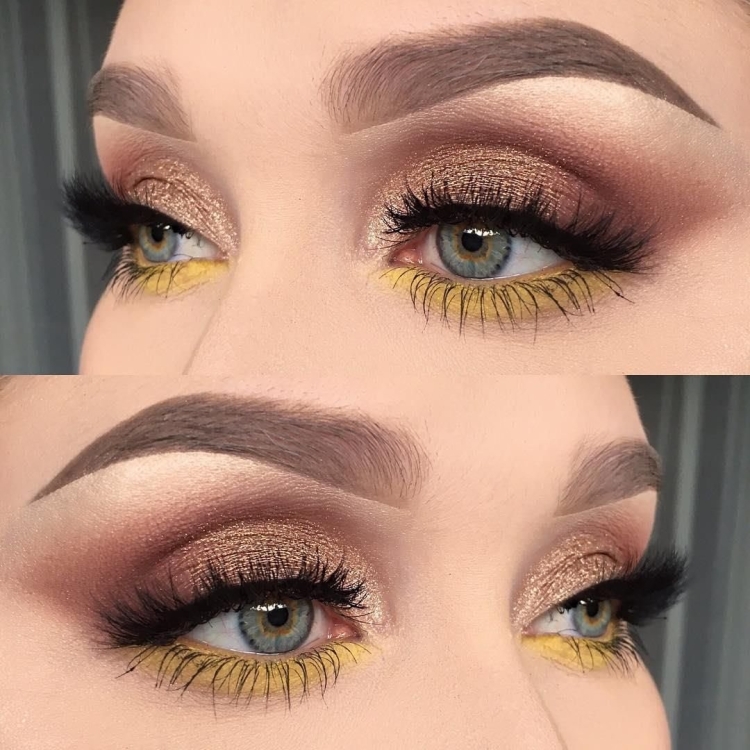 Желто коричневый макияж