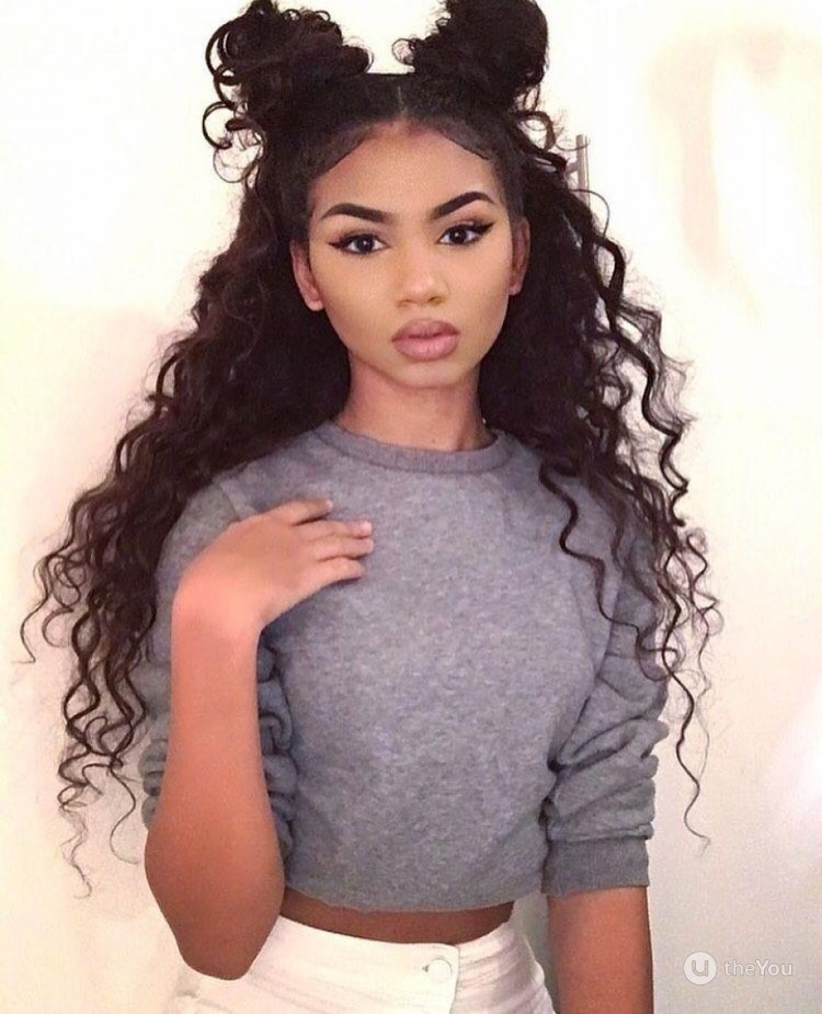 Локоны с двумя гульками