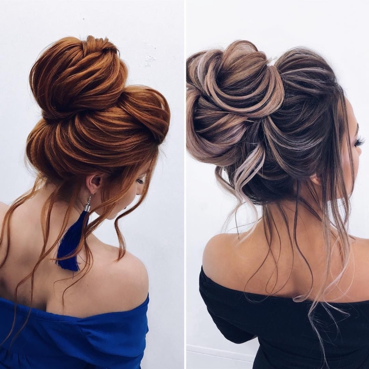 Причёски на длинные волосы пучок с локонами