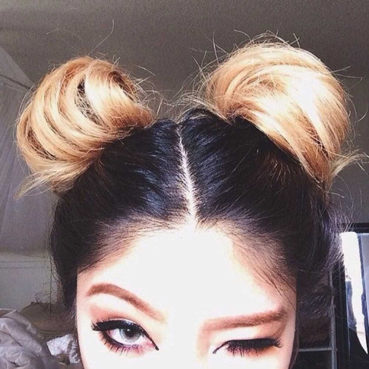 Причёски два пучка на макушке