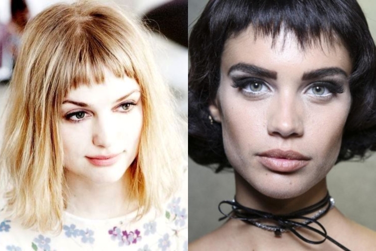 Короткая челка с длинными волосами