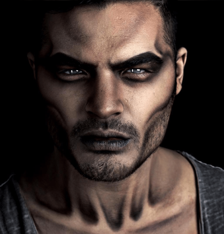 Мрачный мужской макияж