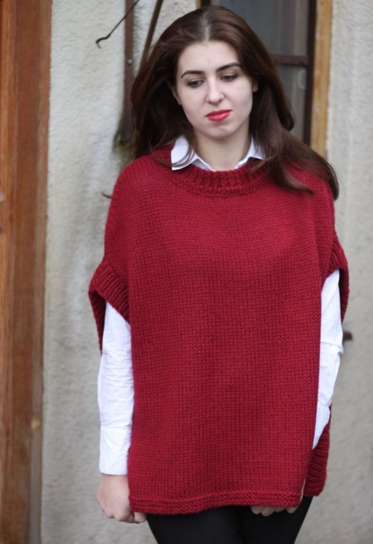 Жилет вязаный женский оверсайз