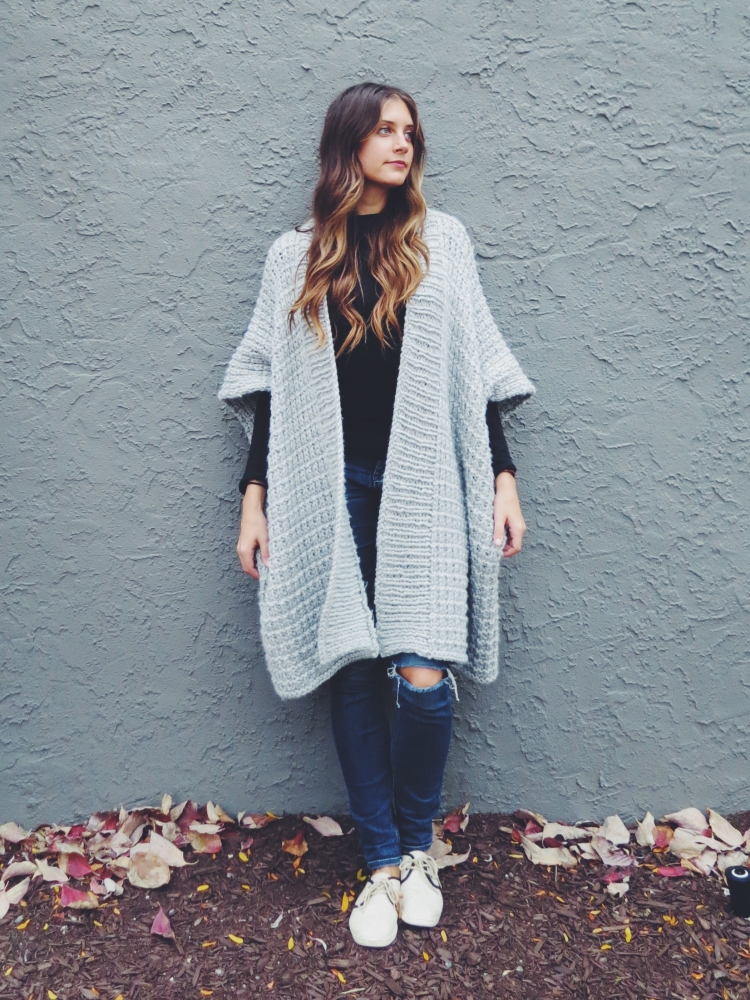 Жилет кардиган оверсайз спицами