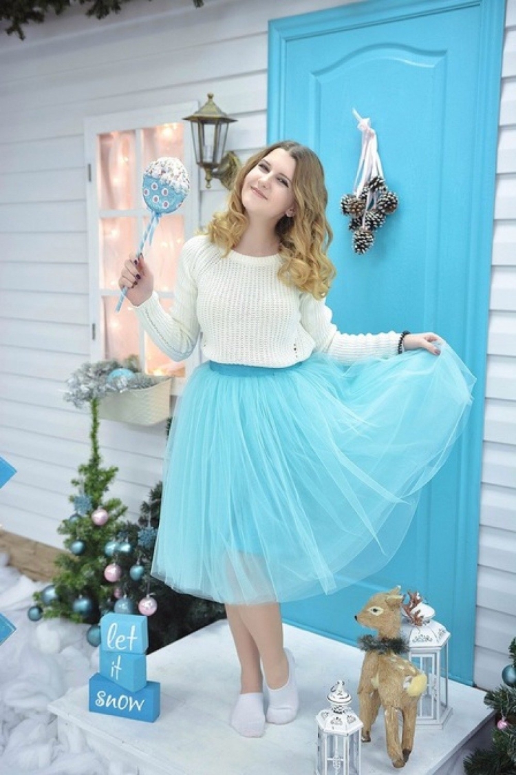 Голубая юбка пачка