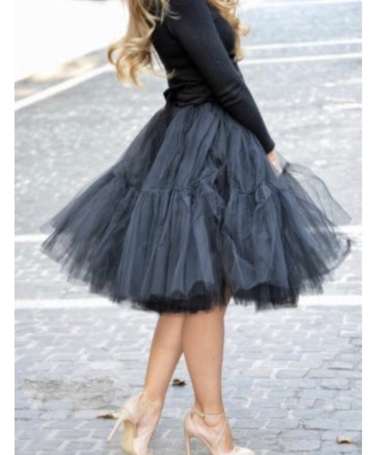 Черная фатиновая юбка