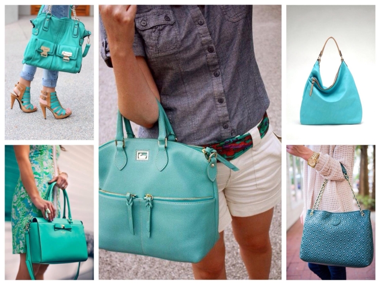 Сочетание серого с бирюзовым в одежде