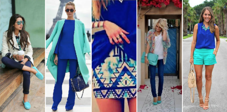 Сочетание мятного и синего