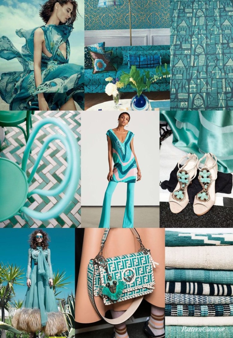 Одежда дизайнерская в бирюзовых тонах