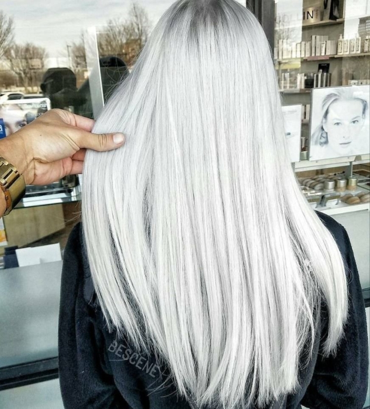 Окрашивание волос в белый цвет без желтизны