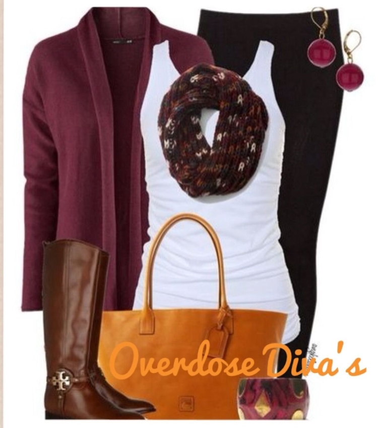 Бордовый лук в одежде