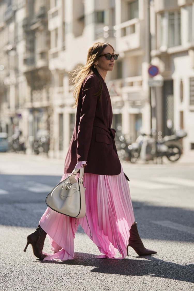 Юбка плиссе с пиджаком оверсайз