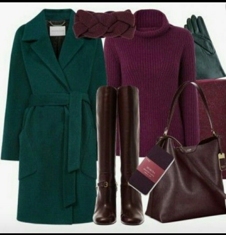 Изумрудный и бордовый сочетание