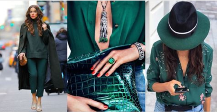 Изумрудный цвет в одежде