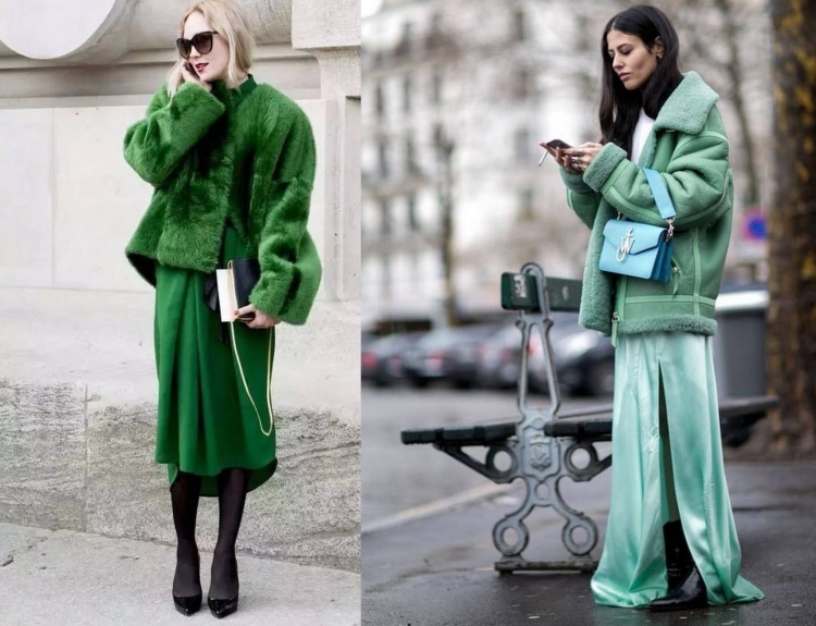 Бутылочный цвет в одежде сочетание