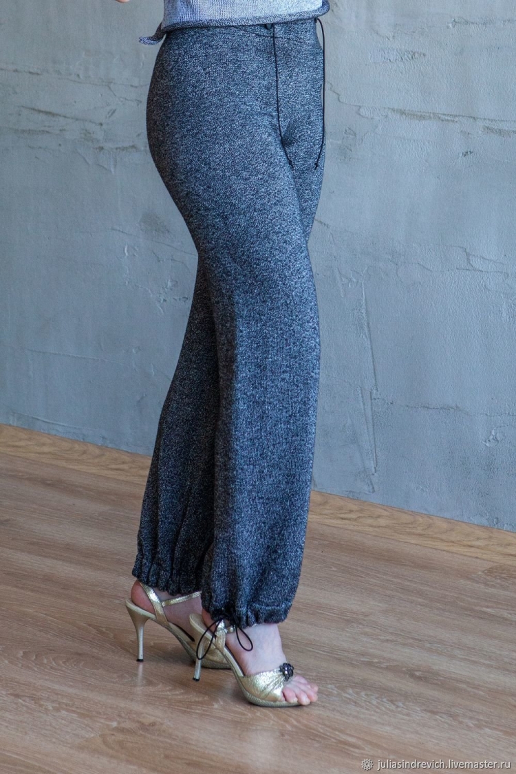 Зимние вязаные брюки женские