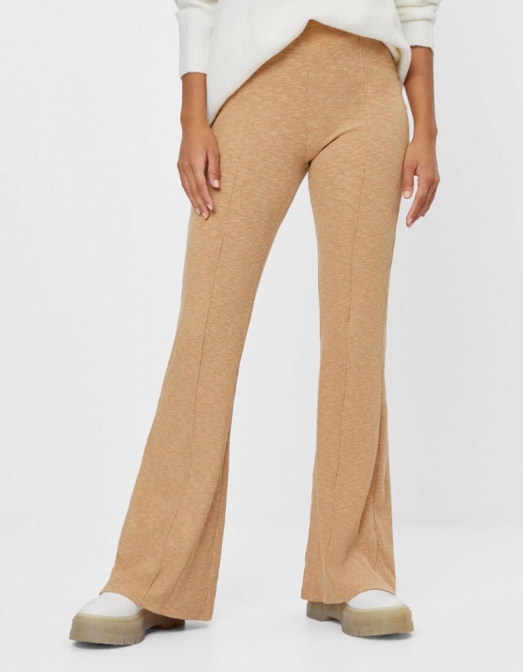 Брюки клеш в рубчик