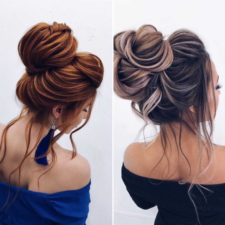 Причёски на длинные волосы пучок с локонами