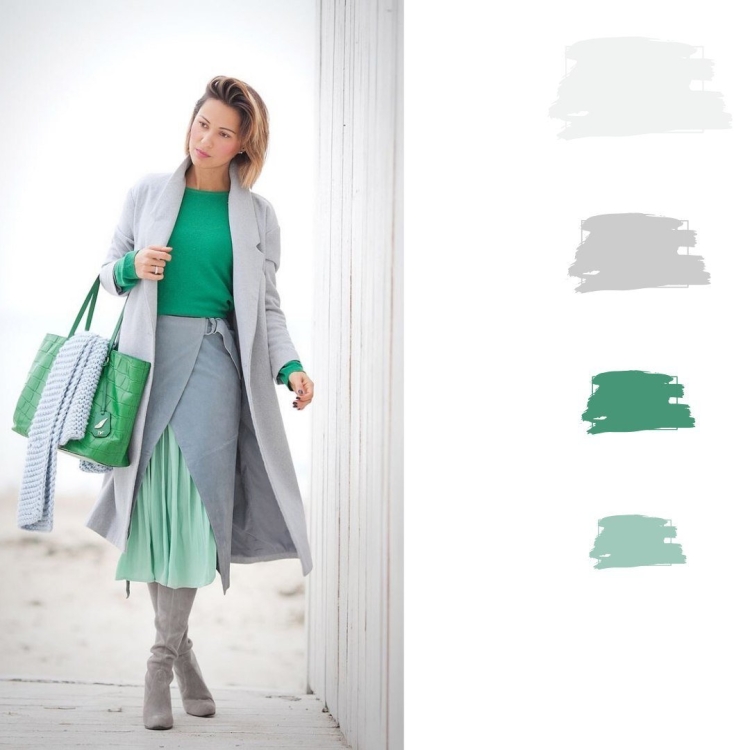 Сочетание серого и зеленого