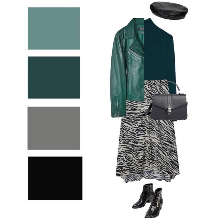 Сочетание с темно зеленым