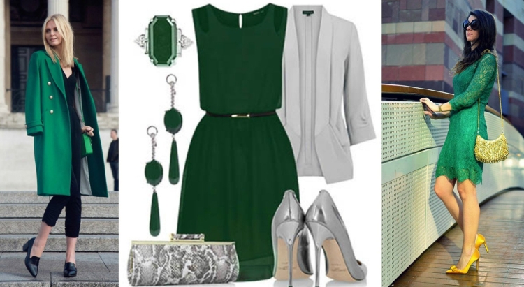 Платье серо-зеленое