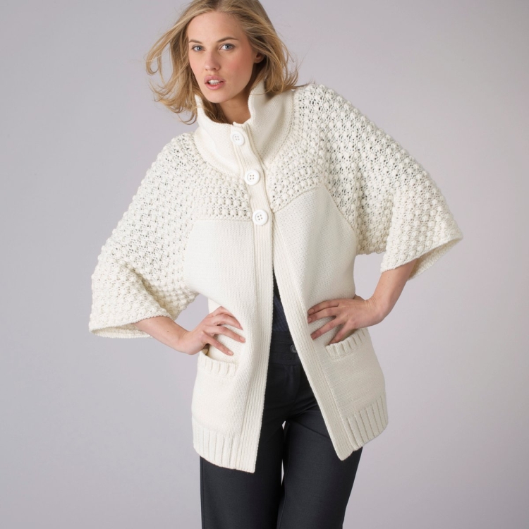 Вязаный кардиган с широкими рукавами