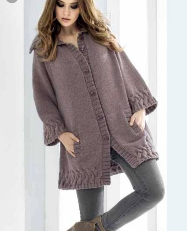 Пальто спицами для полных женщин