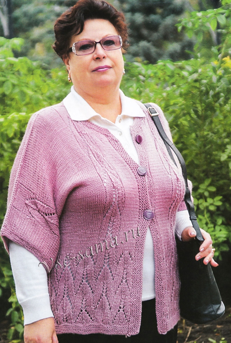 Вязаные кардиганы для полных женщин