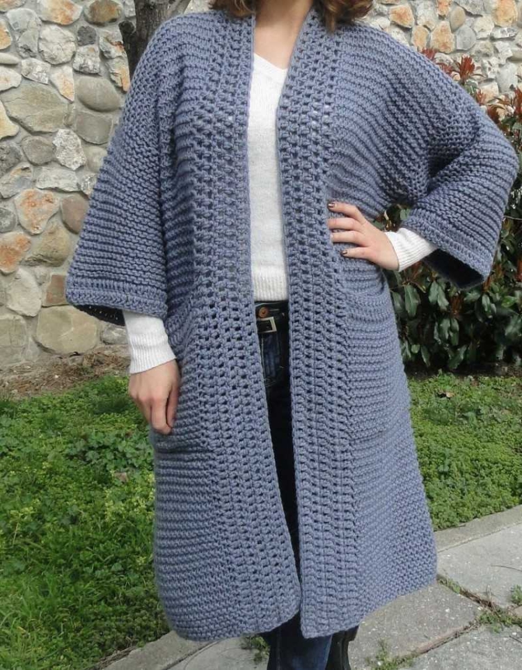 Кардиган спицами для полных женщин