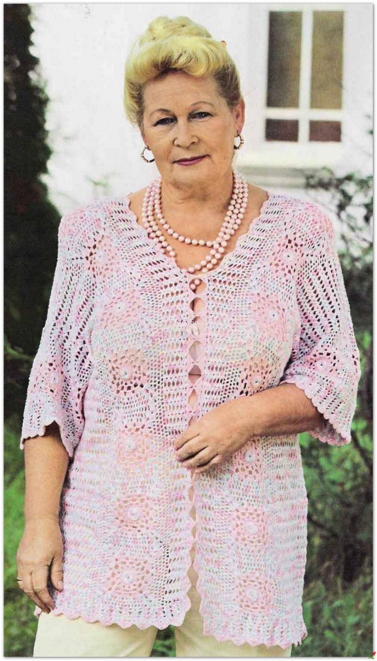 Вязаные летние кофточки для пожилых женщин
