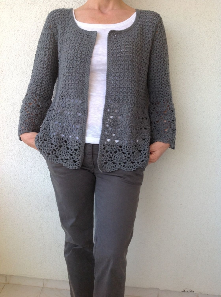 Жакет крючком для полных женщин