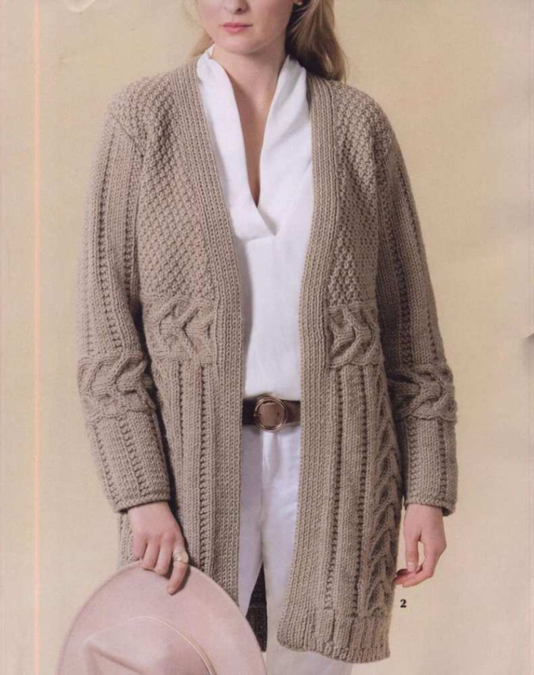 Кардиган спицами Vogue Knitting